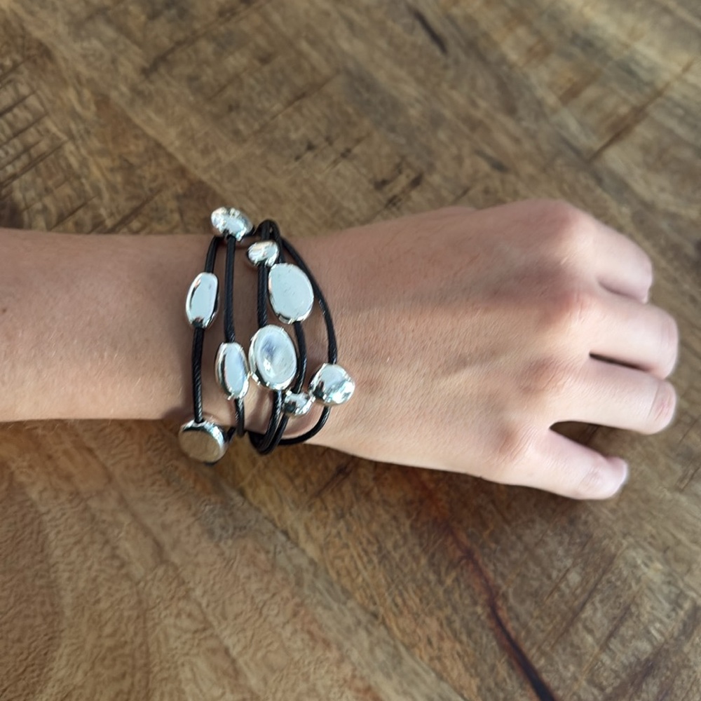 Chico's Black and Silver Multi-Strand Bracelet NWT - Picture 2 of 6